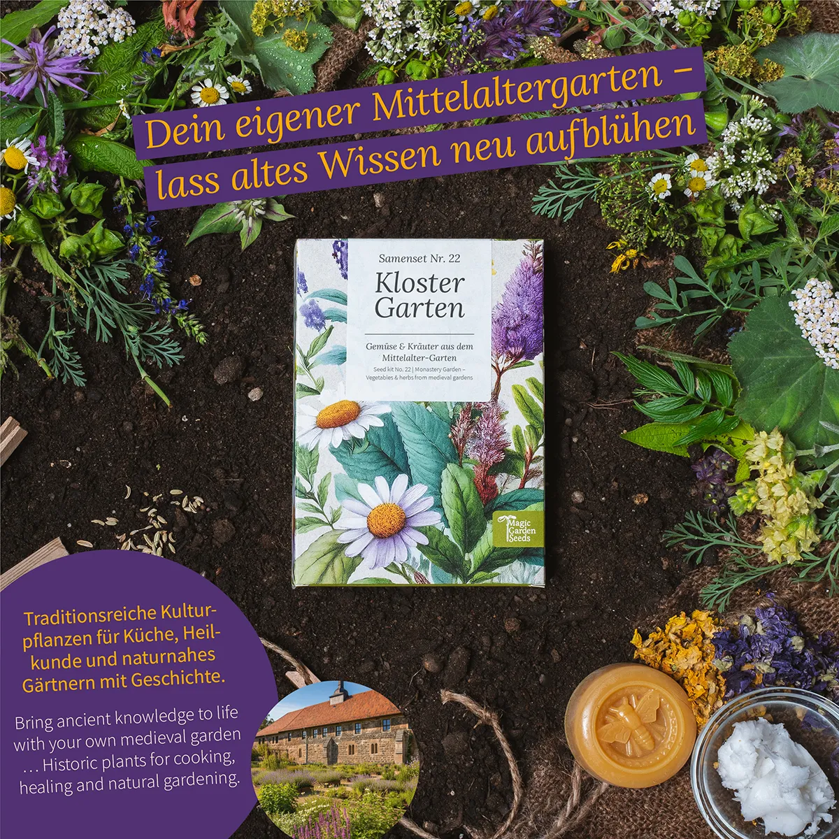 Kloster-Garten: Mittelalterliche Gemüse- & Kräutersorten neu entdecken – Samenset Nr. 22