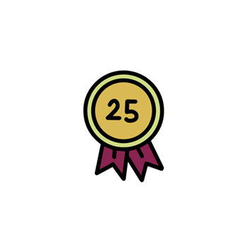 Medaille mit der Zahl 25 als Symbol für über 25 Jahre Erfahrung