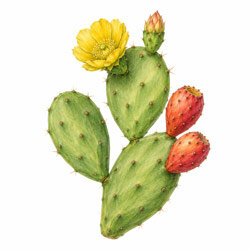 Illustration  eines Feigenkaktus