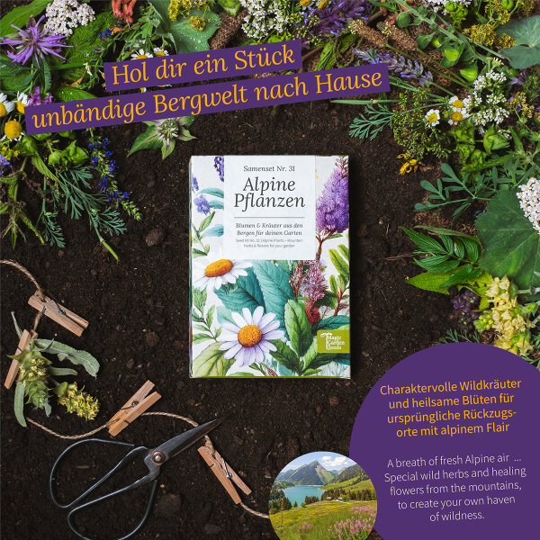 Magic Garden Seeds Alpine Pflanzen Set - 9 Sorten Bergblumen & Kräuter