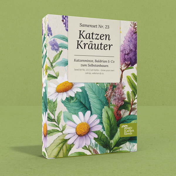 Katzen-Kräuter: Katzenminze, Baldrian & Katzengras zum Selbstanbauen – Samenset Nr. 23