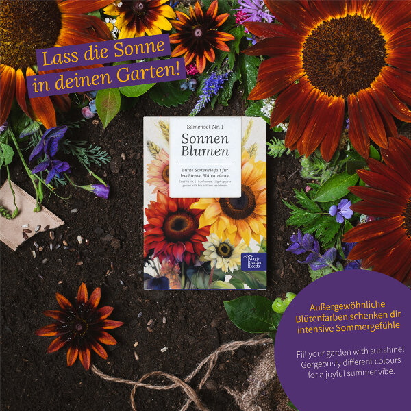 Sonnenblumen  Samenset Geschenkidee fr Gartenfreunde